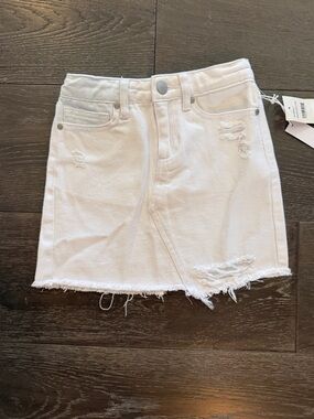 Joe's Jeans White Distressed Denim Mini Skirt for girls